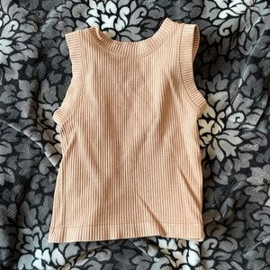 Aura Ribbed Tan Tank